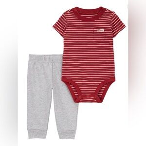 Carter’s Child of Mine Red/Gray Baby Boy 2 Pc Outfit